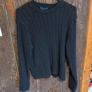 Karen Scott Black Cable Knit Sweater